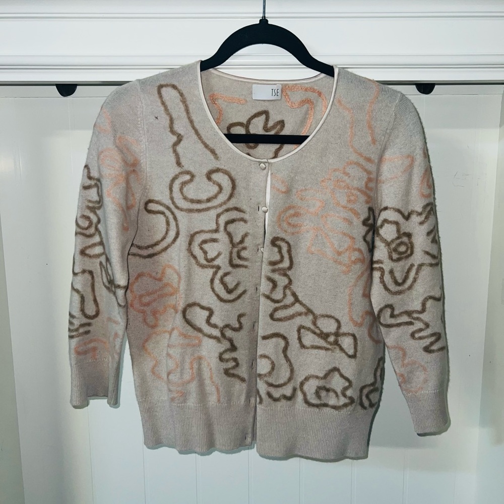 TSE Beige and Brown Women's Cashmere Sweater
